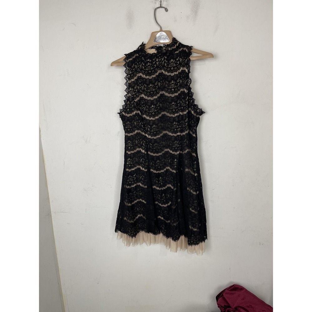 Trixxi Womens Dress Medium Black Lace Coquette Goth Emo Hoco Formal - Picture 4 of 10